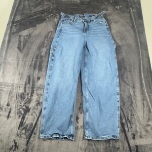 Scoop Carpenter Jeans Womens 2 Blue Wide Leg High Rise Utility Denim